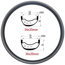 Rodas de carbono Superlight 29er assimétricas MTB aros de fibra de carbono sem câmara 24 28H comprar usado  Enviando para Brazil