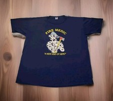 Camiseta vintage Russell Athletic Fire Medic um novo tipo de herói dálmata 2XL fabricada nos EUA, usado comprar usado  Enviando para Brazil