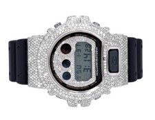 Relógio Moissanite G-Shock moldura prata DW-6900 personalizado hip hop passe testador digital comprar usado  Enviando para Brazil