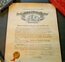 Usado, Antiguo Diploma 1910 Colegio Americano de Mecanoterapia Illinois Raro Único segunda mano  Embacar hacia Argentina