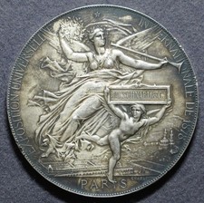 Usado, Medalha de prata Art Nouveau francesa Feira Mundial Paris por Capelão (1878) comprar usado  Enviando para Brazil