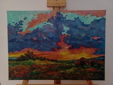 Używany, Obraz olejny "Kres Słońca" - ADRIANNA PAŁKA - Autorski 50x70cm  na sprzedaż Używany, Obraz olejny "Kres Słońca" - ADRIANNA PAŁKA - Autorski 50x70cm  na sprzedaż  PL