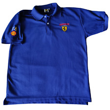 Polo vintage Ferrari Racing azul escuro grande bordado crista esportes a motor comprar usado  Enviando para Brazil