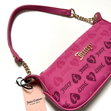 Bolsa de ombro baguete JUICY COUTURE original nova sem etiquetas assinatura logotipo impressão rosa, usado comprar usado  Enviando para Brazil
