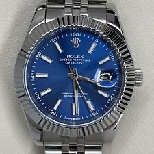 Autêntico♕Rolex♕DateJust 41mm motivo bastão azul aço Jubileu ouro branco comprar usado  Enviando para Brazil