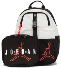 Nike Jordan KID Plecak Laptop LUNCH BOX Czarny BIAŁY Torba szkolna 9A0775 $65 NOWY na sprzedaż  Wysyłka do Poland