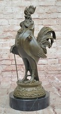 Decorativo Gallo Estatua En Smoking Bronce Granja Ave Hecho a Mano por Milo Obra comprar usado  Enviando para Brazil