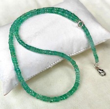 Colar de contas Heishi facetadas 16" pedras preciosas apatita verde esmeralda natural 3,5 a 5 mm comprar usado  Enviando para Brazil