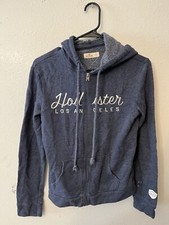 Moletom com capuz Hollister azul gráfico zíper completo feminino tamanho pequeno, usado comprar usado  Enviando para Brazil