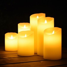 Velas Bombilla Sin Llama Marfil Cera Real Pilar A Batería Vela LED segunda mano  Embacar hacia Mexico