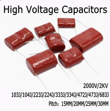 Capacitores de filme metálico de alta tensão 5 peças/10 peças CBB81 2KV/1.6KV 1.3J/124J~683J comprar usado  Enviando para Brazil