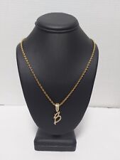 Corda de tênis com pingente inicial “B” gelado 20" metal dourado comprar usado  Enviando para Brazil