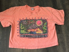 Camiseta Op Crop Top Vintage OS Tamanho Único Neon Laranja Palmeira Praia Ponto Único, usado comprar usado  Enviando para Brazil