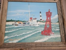 Vtg framed fishing for sale  USA