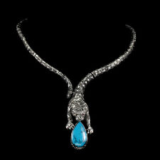 Usado, 925 Argent Sterling Collier Poire Turquoise Stabilisé Rubis Marcassite Gemme comprar usado  Enviando para Brazil