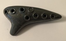 Instrumento de flauta Ocarina vintage plástico cinza azul marmoreado redemoinho feito nos EUA comprar usado  Enviando para Brazil