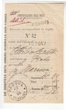 1899 padova ricevuta usato  Bagnacavallo