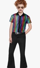 Camisas e acessórios de lantejoulas fantasia discoteca infantil anos 60 e 70 tamanho P/M 5 peças comprar usado  Enviando para Brazil