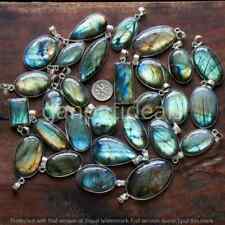 Lote de 10 piezas de joyas con colgante de piedras preciosas de labradorita enchapado en plata 925 al por mayor segunda mano  Embacar hacia Mexico