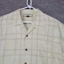 Camisa masculina Tommy Bahama amarela média manga curta seda comprar usado  Enviando para Brazil