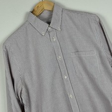 Usado, Camisa Oxford Listrada Escovada Flanela Portuguesa Vermelha Branca Tamanho Médio Manga Longa comprar usado  Enviando para Brazil