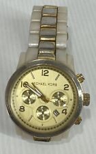 RELÓGIO FEMININO Michael Kors MK 5139 CROMÓGRAFO PULSEIRA CERÂMICA OURO comprar usado  Enviando para Brazil