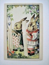 Charming Vintage Children's Book Plate w/ Bunnies Drawing w/ Story on Back   * comprar usado  Enviando para Brazil