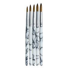 8-16# Escova de Unhas de Acrílico Branco Cabo de Acrílico Kolinsky Hair Pro Nail Art Escovas comprar usado  Enviando para Brazil