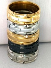 Atacado 30 peças anéis de pulseira de aço inoxidável lateral lacuna anel preto prata, usado comprar usado  Enviando para Brazil