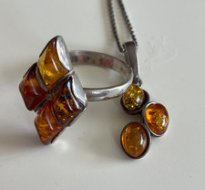 Schmuckset silber bernstein gebraucht kaufen  Deutschland