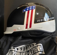 Capacete Harley Davidson HDJ03 preto brilhante meia bandeira de motocicleta XXL DOT #1 Knievel comprar usado  Enviando para Brazil