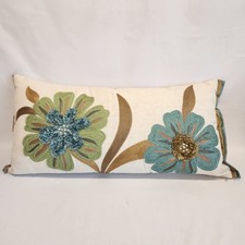 Almofada decoradora Pier One azul verde flor (1) 24 x 11" sofá-cama lombar  comprar usado Almofada decoradora Pier One azul verde flor (1) 24 x 11" sofá-cama lombar  comprar usado  Enviando para Brazil