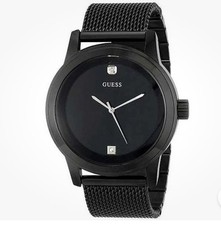 Relógio de quartzo masculino Guess aço mostrador preto e pulseira de malha W0297G1 comprar usado  Enviando para Brazil