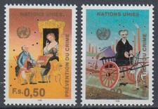 UNO Genf 1990 ** Mi.190/91 Verbrechensverhütung Straftäter Gemälde Kutsche  comprar usado  Enviando para Brazil