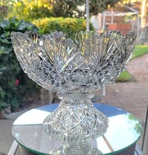Usado, RARO American Brilliant Cut Glass ABP 10 polegadas tigela perfurada em Gladys por TG Hawkes comprar usado  Enviando para Brazil