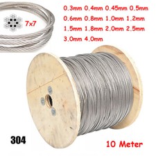 Cabo de corda de fio de aço inoxidável 10 metros 7x7 0,3 mm 0,4 mm 0,45 mm 0,5 mm 0,6 mm ~ 4 mm comprar usado  Enviando para Brazil