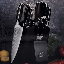 Conjunto de facas de cozinha Nanfang Brothers Damasco bloco de madeira preto 9 peças NOVO caixa aberta, usado comprar usado  Enviando para Brazil