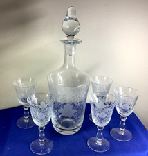 Vintage set etched for sale  Cambridge