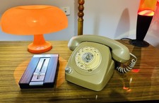 Vintage Cinza/Verde Mostrador Rotativo Telefone PMG Telecom 801 802 Telefone Man Cave comprar usado  Enviando para Brazil