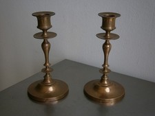 Par Pequeños Candeleros Bronce Dorado c-1880 Deco Arte Mesa Antiguo comprar usado  Enviando para Brazil