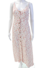 Vestido maxi feminino Ganni estampa floral sem mangas abotoadas rosa claro tamanho 40 comprar usado  Enviando para Brazil