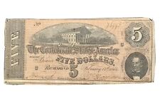 Nota bancária antiga de 5 dólares da década de 1860 comprar usado  Enviando para Brazil