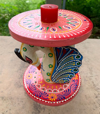 Madera Pavo Real Banco Hecho a Mano Decorativo Pintado Taburete Mesa Hogar comprar usado  Enviando para Brazil
