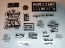Stempel sprüche happy gebraucht kaufen  Berlin