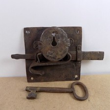 Fechadura de porta de ferro forjado antiga porta celeiro com chave comprar usado  Enviando para Brazil