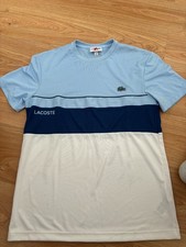 Camiseta Lacoste Sports Gym azul branca tamanho FR 4 EUA M média masculina nova sem etiquetas, usado comprar usado  Enviando para Brazil
