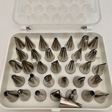 Kit de decoração de bolo vintage ATECO Icing Pro conjunto de pontas 34 peças de metal pontas com estojo EUA comprar usado  Enviando para Brazil