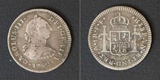 *Moeda de prata México, 1 real 1782 3,3834g, 20,2mm, ligeiramente dobrada[E8249]7l8 comprar usado  Enviando para Brazil