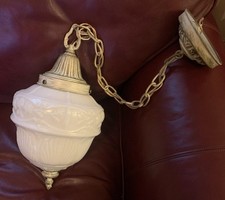Luminária de teto vintage estilo art déco/MCM vidro leitoso - pingente, usado comprar usado  Enviando para Brazil