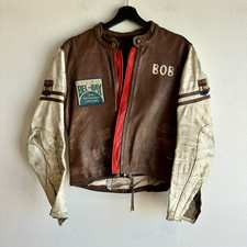 Jaqueta de corrida de motocicleta vintage década de 1960 Lancer couro café corrida comprar usado  Enviando para Brazil